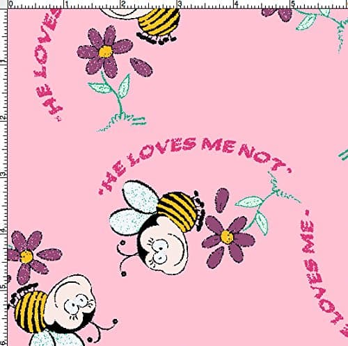 Eco-Friendly ProSoft PUL Print Premium Waterproof PUL Polyurethane Laminate Print Barrier Fabric (Made in USA, sold by the yard) (Bumblebee Love)