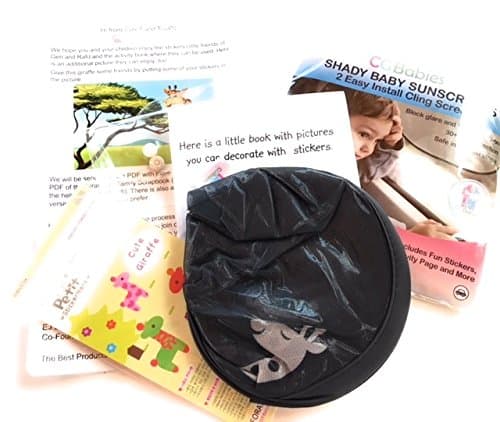 CBG Car Sun Shade (4 Pack) for Side and Rear Windows Blocks 96% UV Rays To Protect Kids and Pets, Durable, Safe, Easy On/Off, Plus Stickers, Activity and EBook – (Grey)