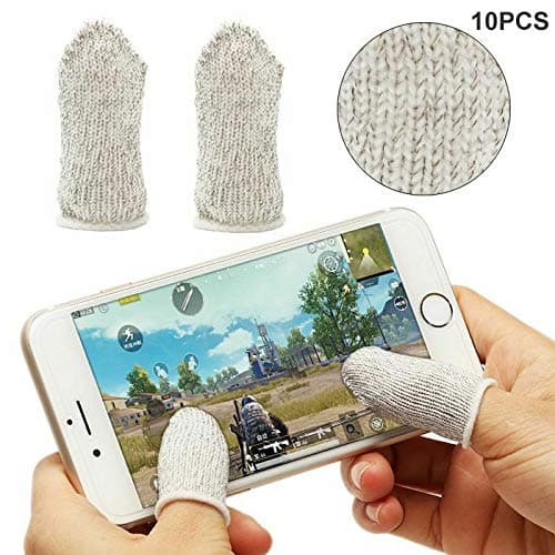 Teekit 10pcs Mobile Finger Sleeve Sensitive Game Controller Sweatproof Target Buttons for PUBG