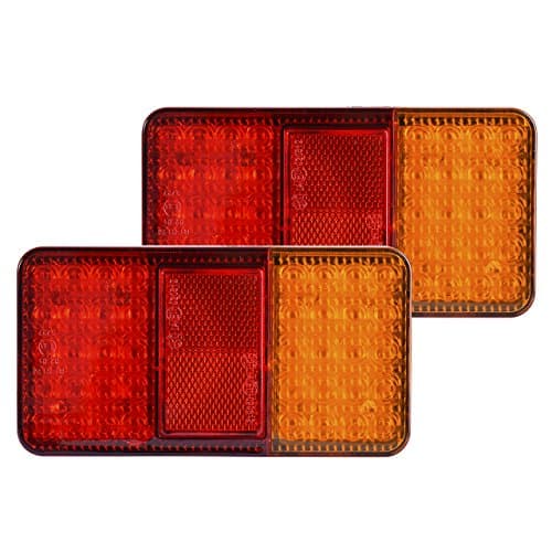 OFFROADINGLIGHT 40 LED Utility Trailer Light Kit ATV Waterproof LED Tail Light 12V Dual Pack Amber-Red Color for Turn Signal Lights Running Lights Brake Lights
