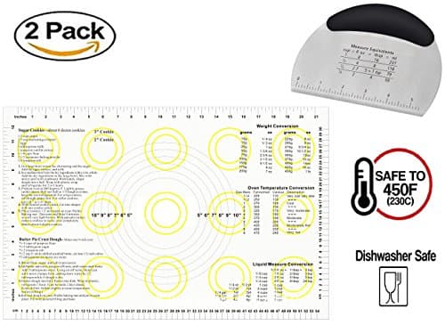 Macaron Silicone Mat & Dough Cutter Pack, Ex-large Oven Baking Mat Sheet Scale Rolling Dough Mat Non-stick Confectionery Tools