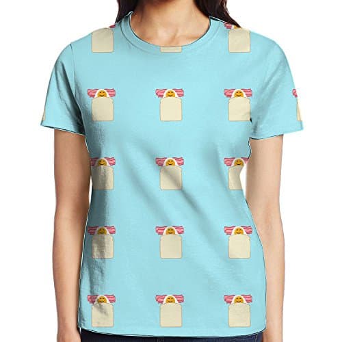 Womens 3D Printed Duplex T-shirt Funny Sleeping Bacon Creative Outwear Short Sleeve Tops Round Neck Tee Casual Baseball Tshirts