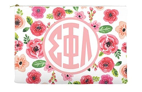 Sigma Phi Lambda Daisys Purple Cosmetic Accessory Pouch Bag for Makeup Jewelry &amp; other Essentials