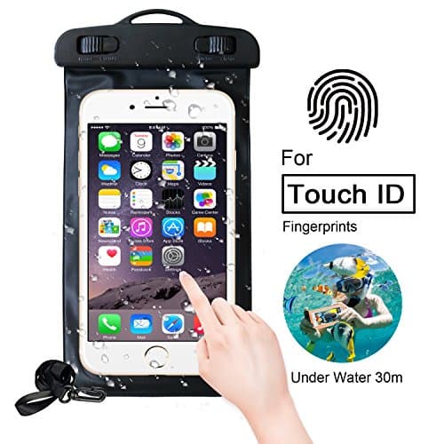 Universal Waterproof Case with Super Sealability Technology, CellPhone Dry Bag Pouch with Sensitive PVC Touch Screen for Cellphone up to 6.0 " diagonal (Black, 1 Pcs)