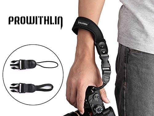 Camera Wrist Strap - PROWITHLIN Universal Neoprene Hand Strap with 2 Quick Release Clips for DSLR/SLR CANNON SONY Fuji etc