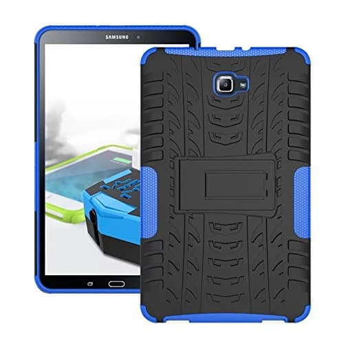 BAUBEY Galaxy Tab A /A6 10.1 2016 Case, Rugged Shockproof Armor Hybrid Hard PC Rubber Impact Resist Protective Case Cover with Stand for Samsung Galaxy Tab A / A6 10.1 inch SM-T580 SM-T585, Blue