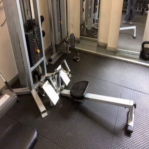 2 x Heavy Duty 12mm Solid Rubber Gym Mat | Checker Patterned