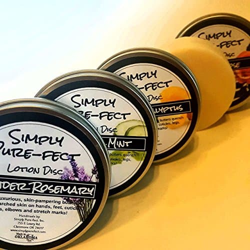 Solid Lotion Disc made with Shea Butter and Coconut Oil - Solid Lotion for Extremely Dry Skin and No Liquid Travel - Skin Pampering Experience - Long Lasting with No Liquid