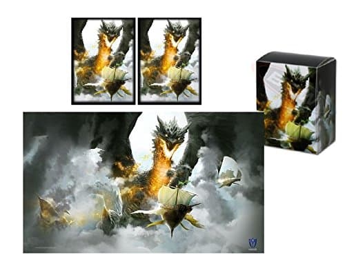 MAX PRO - Skyship AMBUSH - PLAYMAT + DECK BOX + 100 Matching GLOSS Finish Sleeves (fits Magic / MTG, Pokemon Cards)