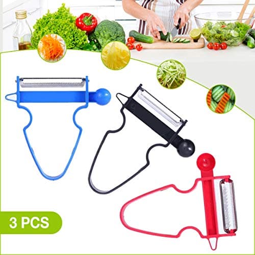 Magic Trio Peeler - Peel Cheese, Fruit, Veggie in Seconds with Sharp Stainless Steel Blade - 3PCS