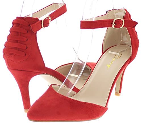 Dany D'Orsay Pumps w/Thin Ankle Strap Perla (Red 8.5)