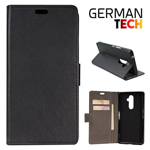 German Tech - Flip Cover Case protect your Lenovo K8 Note, protects and adapts flawlessly to your Smartphone, [ Viewing Stand ] - Black.