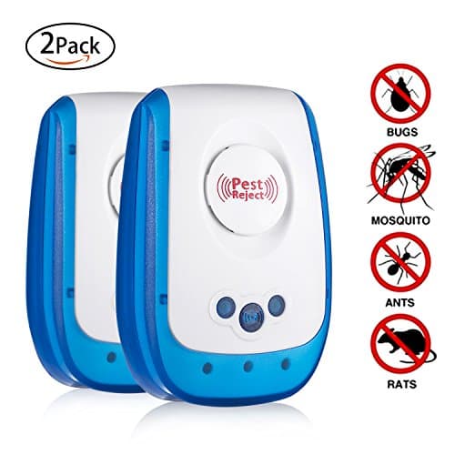 2 Pack Pest Electronic Plug In Repeller ,Ultrasonic Pest Control Repellent Reject for Mice Ants Mosquitoes Cockroaches Rodents Flies Bugs Spiders ,Humans &amp; Pets Safe
