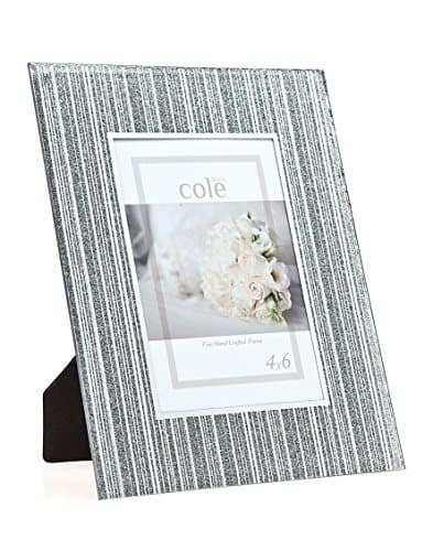 Philip Whitney 4x6 Striped Glitter Silver