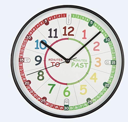 Creations for Life Learn the Time Wall Clock (30cm) Black