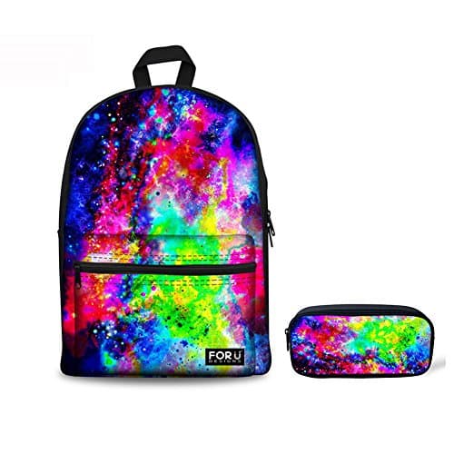 LedBack 3D Galaxy Pencil Box for Boys Canvas Backpack for School Fashion Book Bag with Pencil Bag Children Teens Pen Holder Durable Polyester Stationery Pouch Bag Large Capacity School Bag