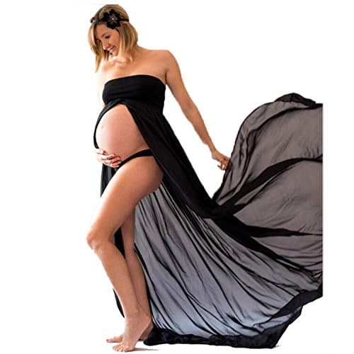 New Mommy Maternity Split Front Sheer Chiffon For Portrait&amp;Photograph