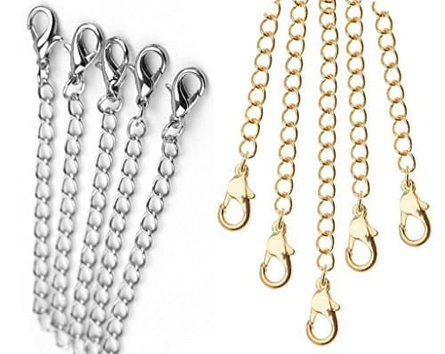 Necklace Extenders Bundle Set - 8 chains PLUS+ 2 Magnetic Extenders in Gold &amp; Silver