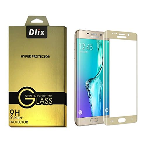 S7 Edge Tempered Glass Screen Protector 3D 360° Full Cover for Samsung Ultra Touch Sensitivity, 9H Anti-scratch, Anti-finger printer, Bubble-free-Gold