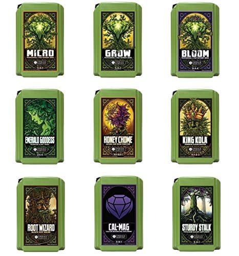 Emerald Harvest Nutrients 3-part Combo Package Kit - 6 Gallon Size (Micro, Grow, Bloom, Root Wizard, Honey Chome, King Kola, Emerald Goddess, Cal-Mag & Sturdy Stalk)