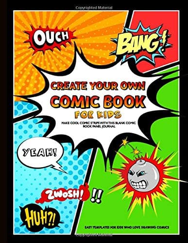 Create Your Own Comic Book For Kids Make Cool Comic Strips with this Blank Comic Book Panel Journal