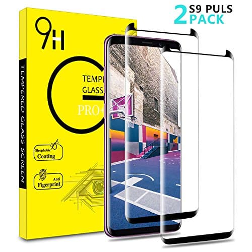 Galaxy S9 Plus Screen Protector, Liaointec Tempered Glass Shield 3D Touch Compatible,Curved Edge Fit,9H Hardness,Anti-Bubble for Samsung Galaxy S9