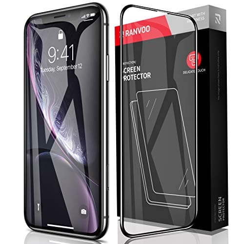 RANVOO iPhone XR Screen Protector 9H Tempered Glass [Shatter-Proof] HD Full Coverage [Anti-Scratch] [Anti-Fingerprint] 3D Touch 9H Glass Film Apple iPhone XR