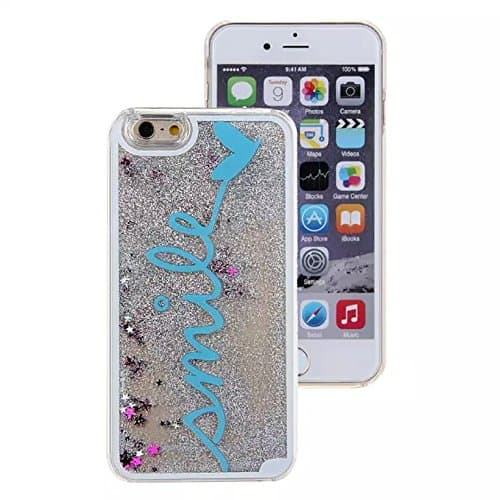 iphone 6S cover case hard, DoDo PangTM Case for iPhone 6 Case 4.7" (2014 Version),Liquid Hard Case for iPhone 6,6s.Fashion Creative Design Flowing Liquid Floating Luxury Bling Glitter shiny Love Heart Hard Cover for Apple iPhone 6 with 4.7 inch Screen Heart-yellow