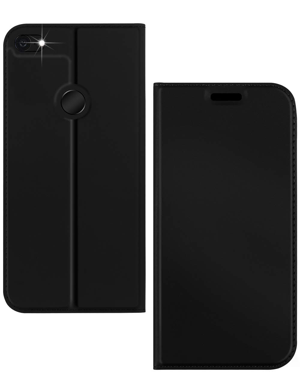 Google Pixel 3 XL Case KumWum Leather Slim Shockproof Inner Stand Function Card Slot Magnetic Closure Phone Flip Cover for Google Pixel 3XL (Google Pixel 3 XL, Black)