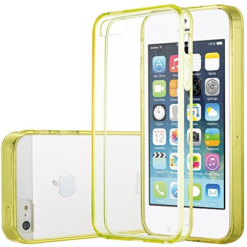 iPhone SE Case, iPhone 5S Case, GearDawn [PC + TPU] Transparent Ultra-Slim Protective Light-Weight Shock-Absorption TPU Bumper and Anti-Scratch [Crystal Clear] Back For Apple iPhone SE/5/5S (Yellow)