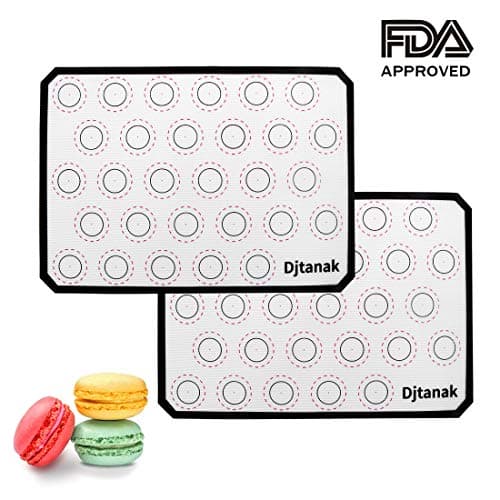 Silicone Pasta Baking Mat, Djtanak Half Sheet Dough Mat for Bakeware and Pasta / Pastries / Pastry / Pastry / Rolls / Breadmaking Non-stick Silicone Liner (2 Pieces)