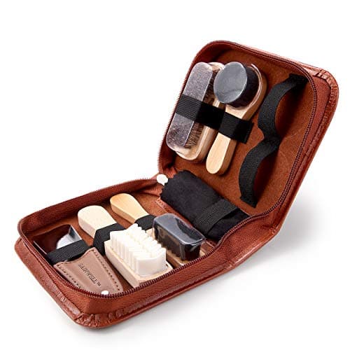 GAINWELL Shoe Care Sets with PU Leather Case