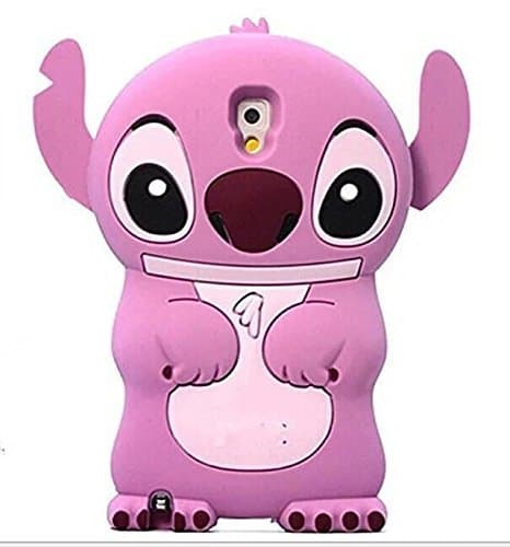 S4 Case,Galaxy S4 Case,Galaxy S4 Silicone Case,Bat King 3D Cartoon Pink Alien Dog with pink Ears Silicon Gel Rubber Case Cover Skin for Samsung Galaxy S4 i9500