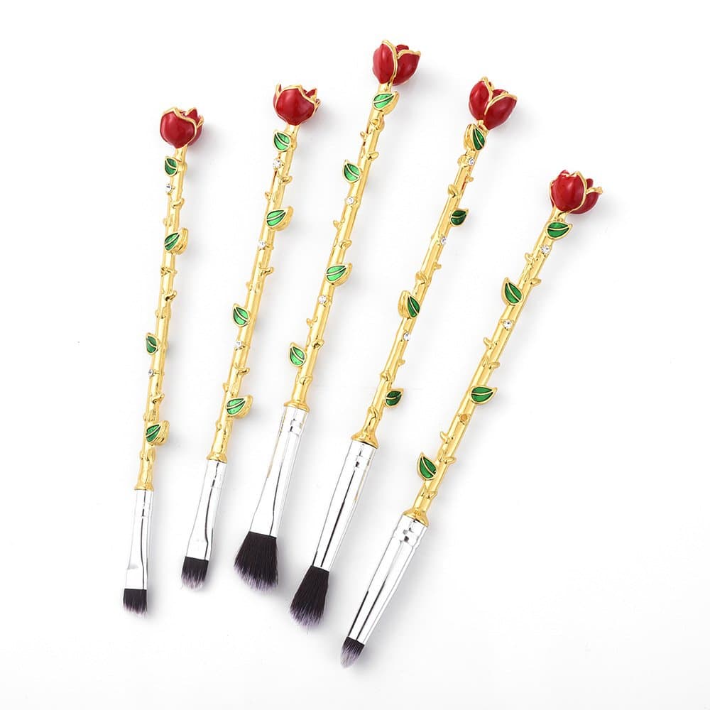 5 x Enchanted Rose Makeup Brushes eyeshadow brush set by Cookie Dough Deco ®