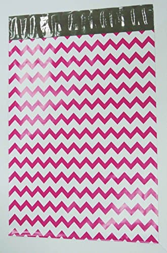 100 9x12 Hot Pink Chevron Poly Mailers