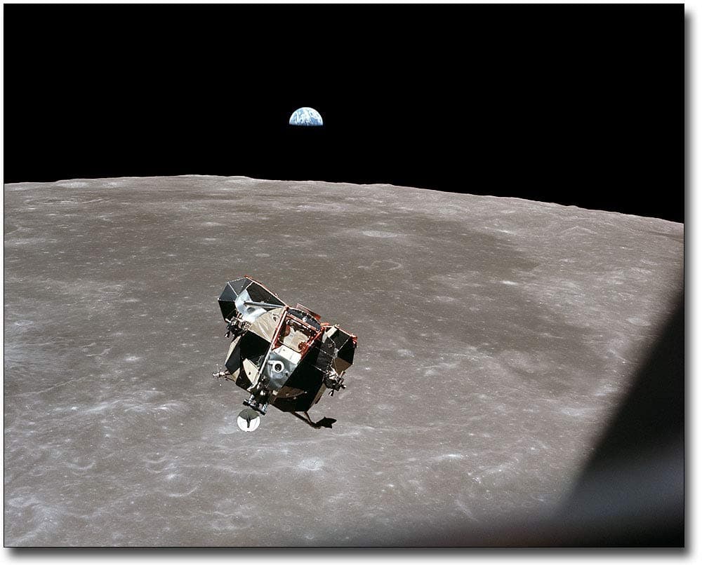 Apollo 11 Lunar Module Moon & Earth 8x10 Silver Halide Photo Print