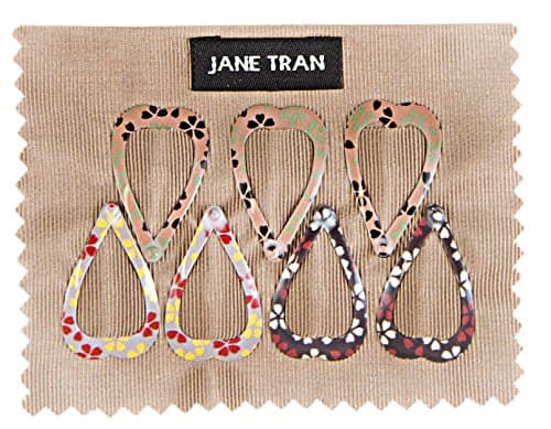 Flower Print Heart Clip Set (Multi Color (A))