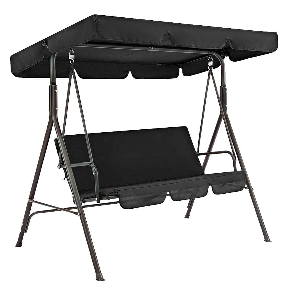 Almabner Replacement Canopy for Swing Seat, 3 Seater Sizes Swing Chair Seat Top Cover Waterproof Rainproof Anti-UV Dust Guard Protector Swing Canopy Top Cover for Outdoor Porch Patio Yard Garden