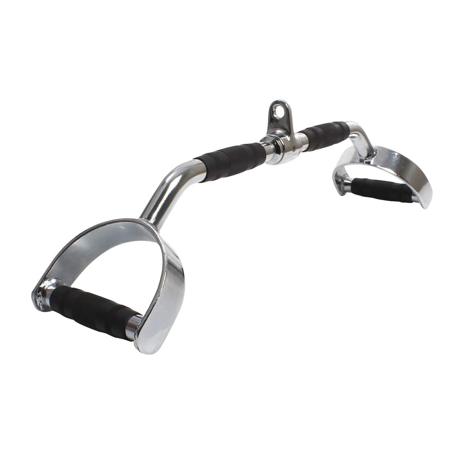 FitsyGym Cable Machine Attachments Chrome LAT Pull Down Bar with Pro Duty D Handle, 25 inches