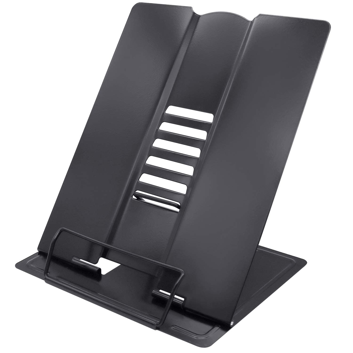 YSECTLAABBCC Sei Office Book Stand Reading Adjustable Document Holder Page Paper Clip, Book Rest Metal Iron Stand for Cookbook, Textbooks, Music Books, etc. -Black