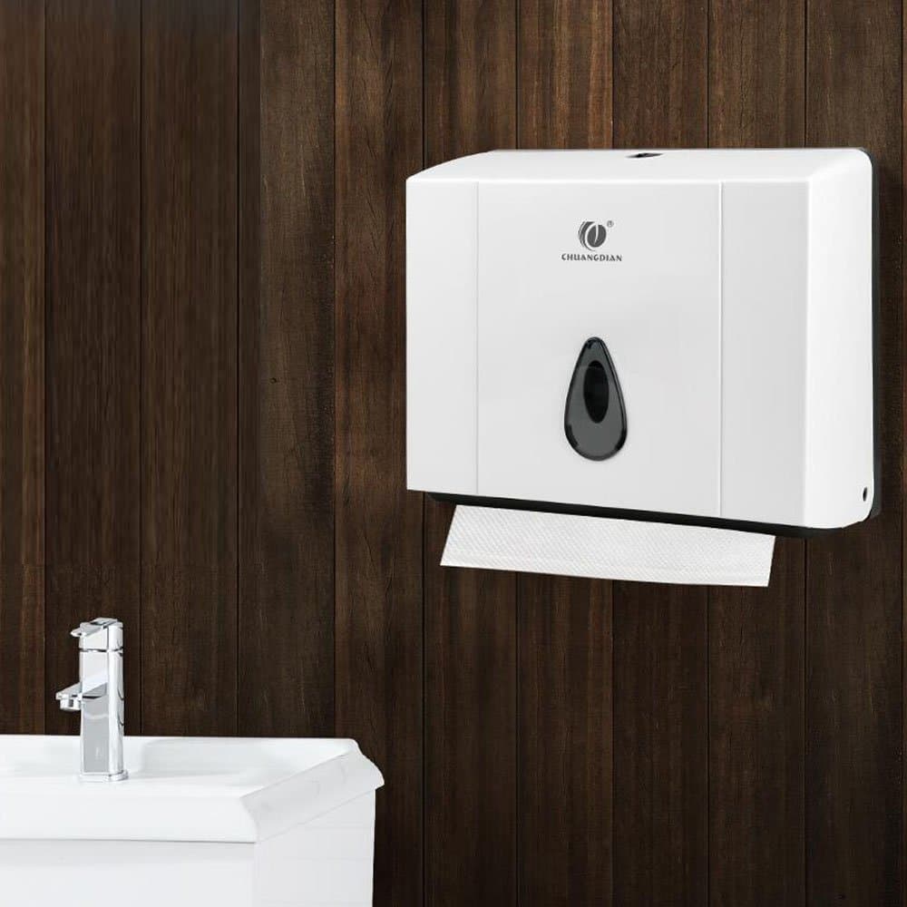 HEHEN CHUANGDIAN Wall-Mounted Bathroom Rectangular Tissue Dispenser for Multifold Paper Towels/White