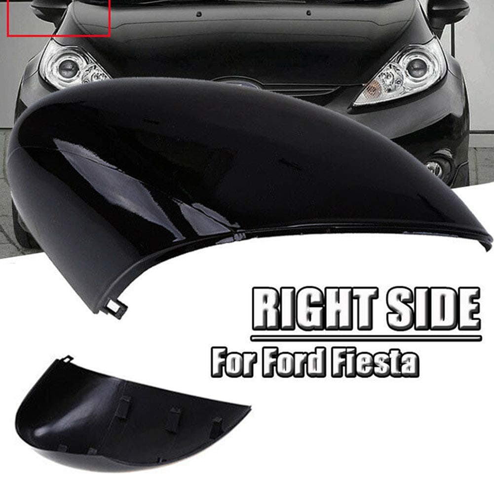 Left/Right Nearside Passenger Side Wing Mirror Cover Cap Painted Deep Impact Black for Ford Fiesta MK7 2008-2017