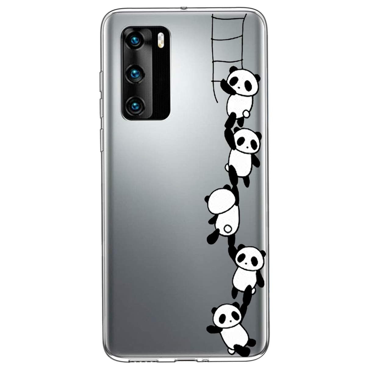Wouier Compatible with Huawei P40 Pro Case Clear Silicone Case Cover, P40 Pro Phone Case Transparent Cute with Flower Design, P40 Pro Case Slim 360 Bumper Shockproof Protective Shell