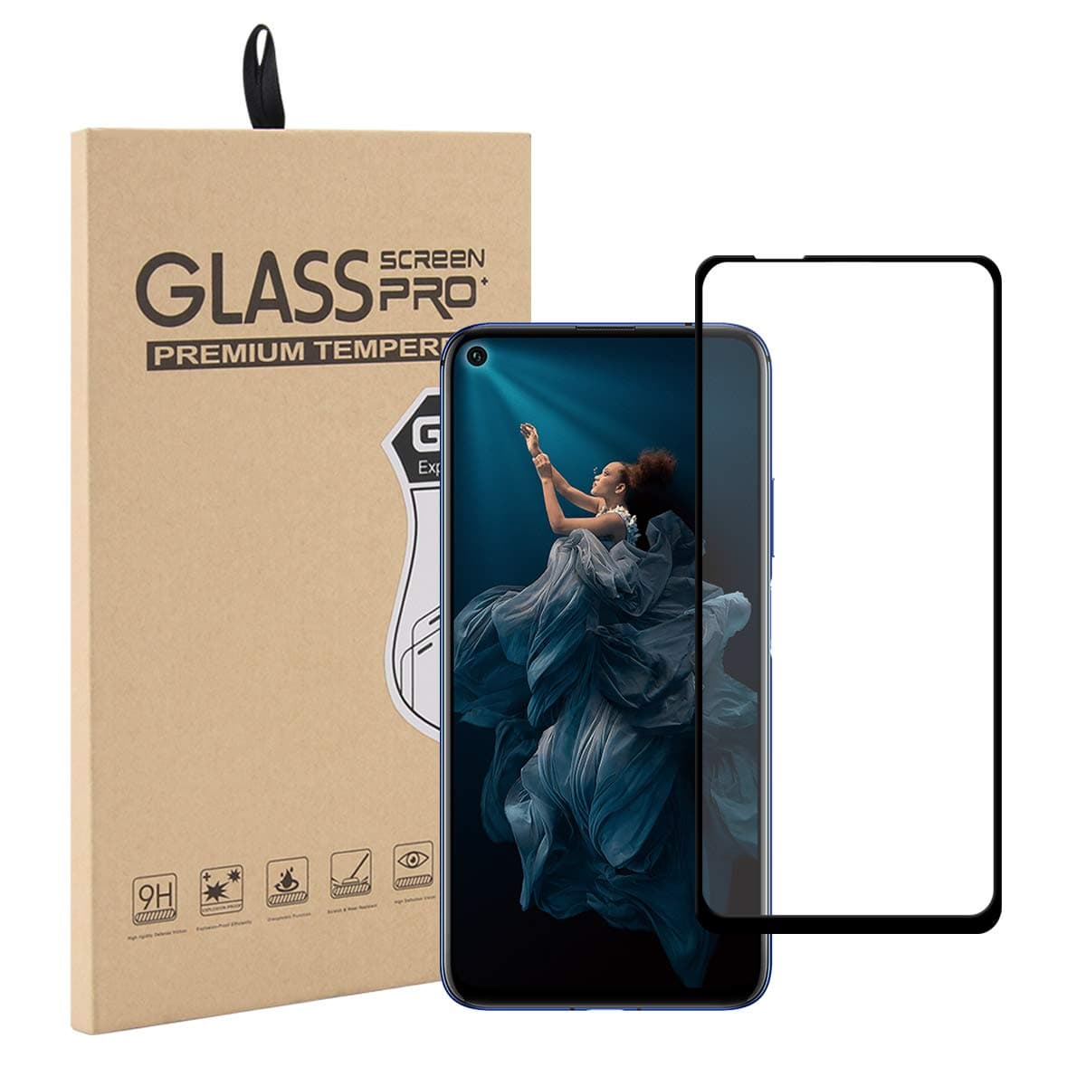 fitmore Screen Protector Compatible with Huawei Honor 20 / Huawei nova 5T, Premium Tempered Glass Film Scratch-Resistant Ultra-Thin Anti-Shatter Easy Installation Shatterproof Protector