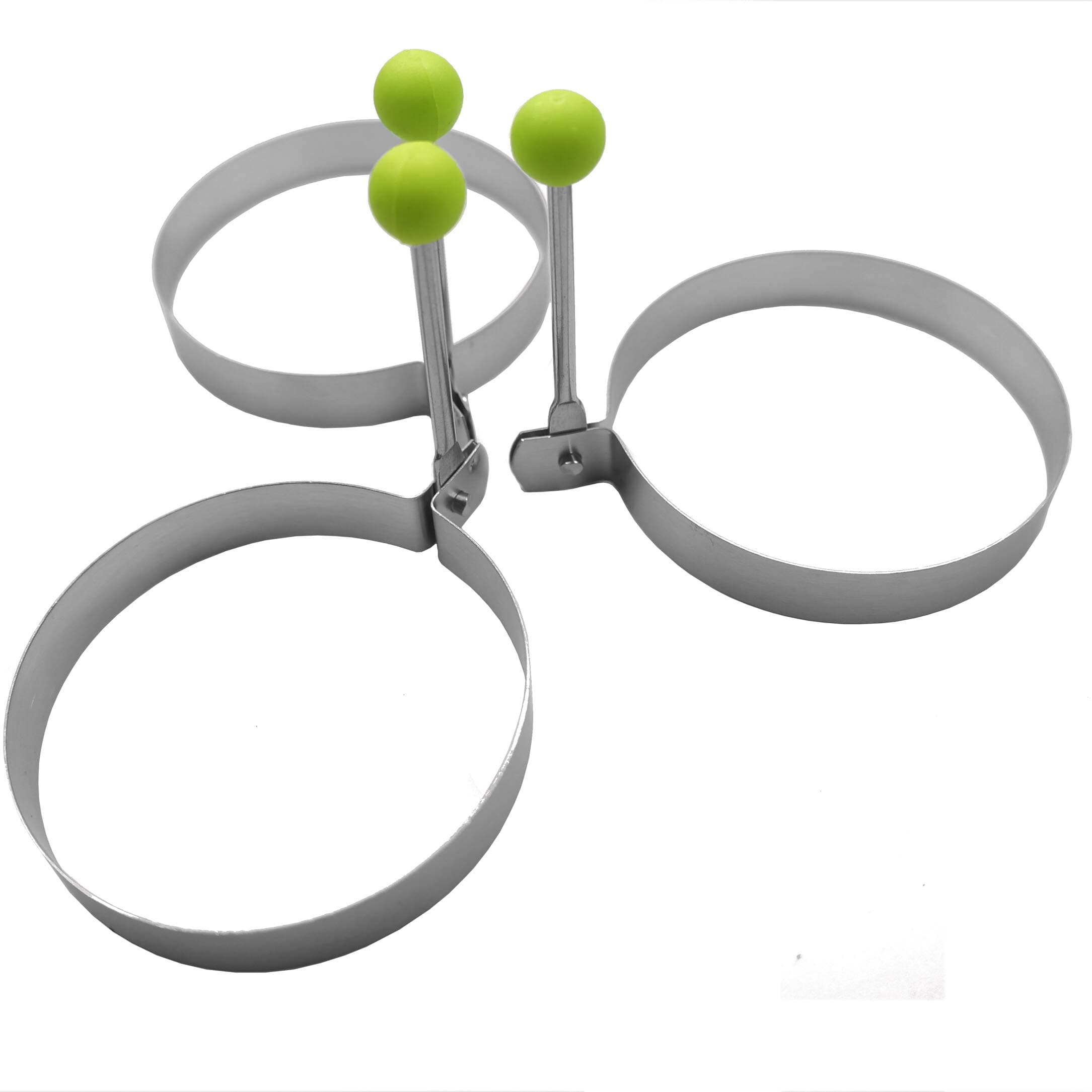 Living Well - 3 Pcs- Round Shape Fried Egg Mold Non Stick Stainless Steel Pancake Mold Omelette Pancake Rings Cooking Tools(Round)