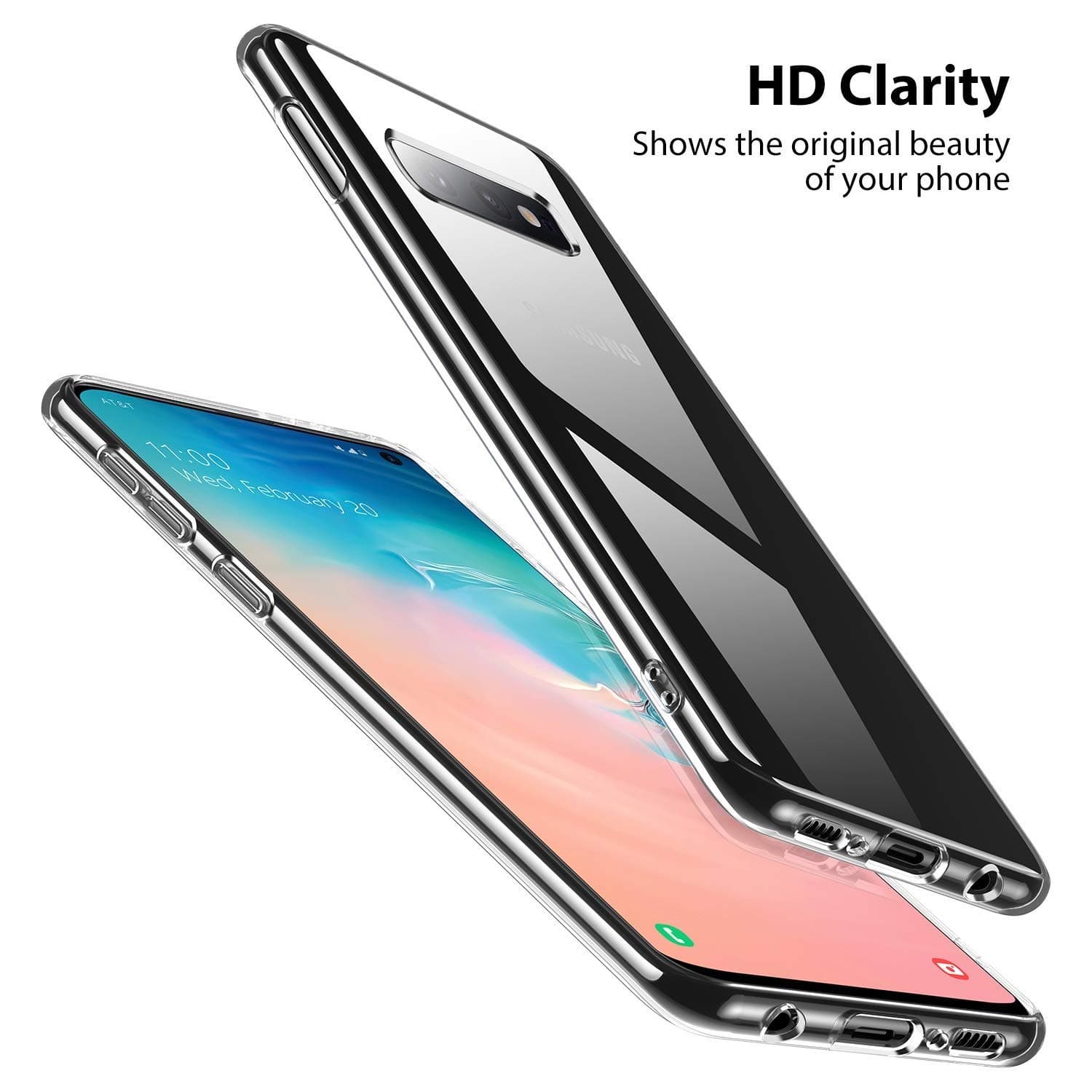 SS Tech Case For Galaxy S10E, Samsung S10E Case {Crystal Clear} Soft Gel TPU Bumper with Anti-Scratch/Shock Absorption Technology Clear Back Compatible With Samsung Galaxy S10E