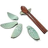 The Elixir Deco Handmade Ceramic Spoon and Chopstick Rest, Fork Knife Holder Stand, 5 Pcs, Made in Korea