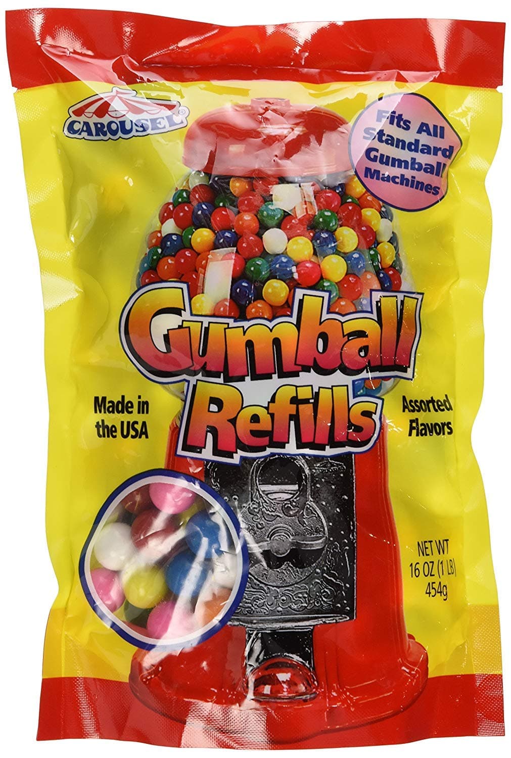 Assorted Gumballs Refill ~ 16 oz - PACK OF 4