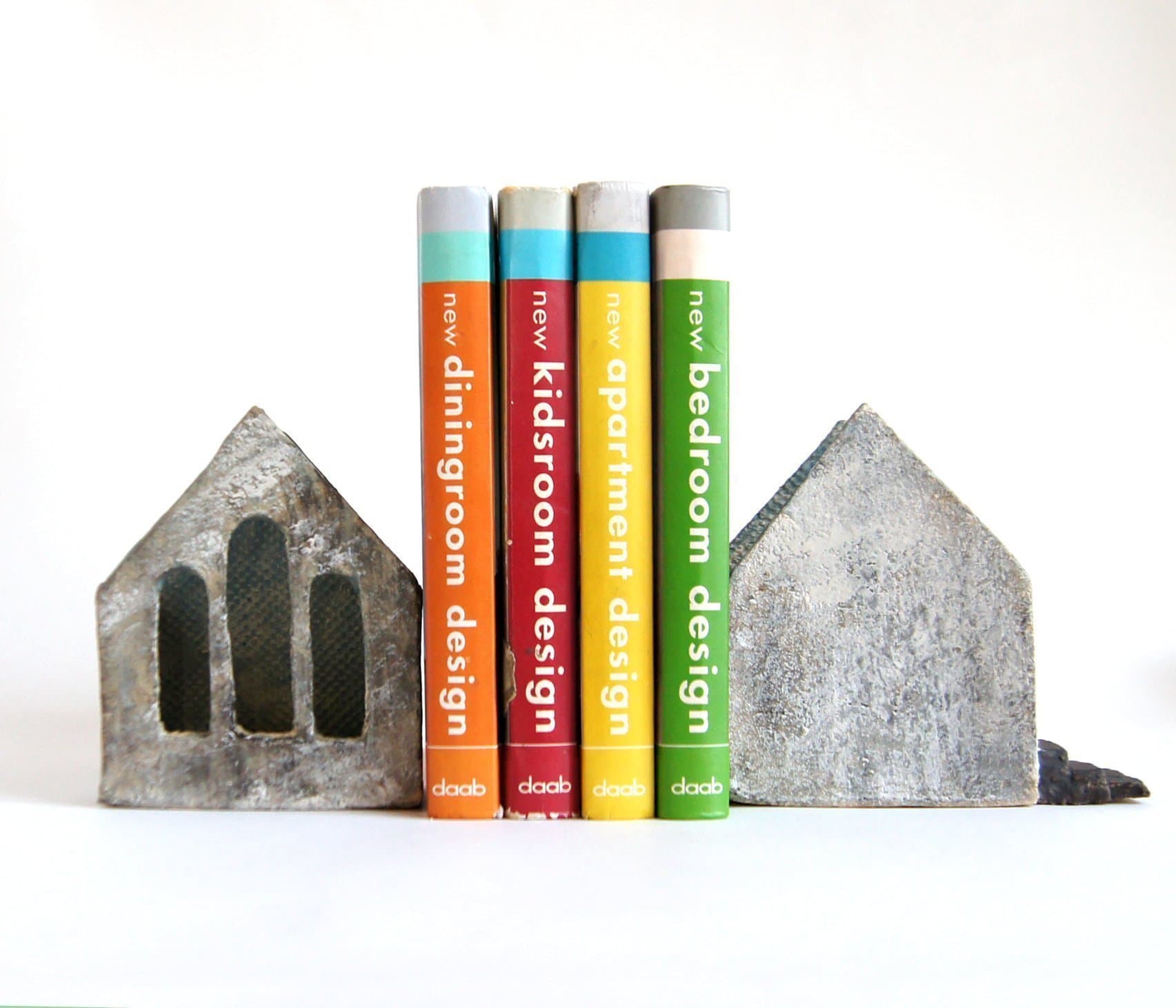 Tin House Ceramic Bookend Set, 4x3 inch