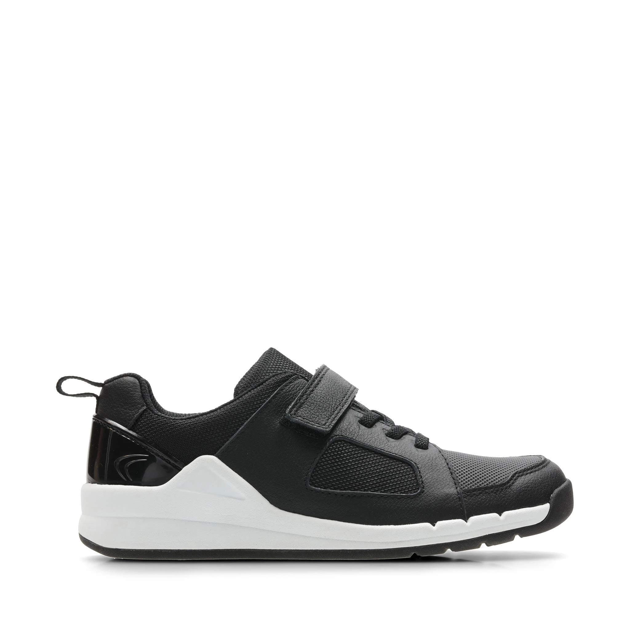 Clarks Orbit Ride Leather Trainers in Black